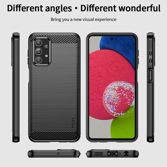 For Samsung Galaxy A23 / M23 / F23 MOFI Gentleness Series Brushed Texture Carbon Fiber Soft TPU Case(Red)