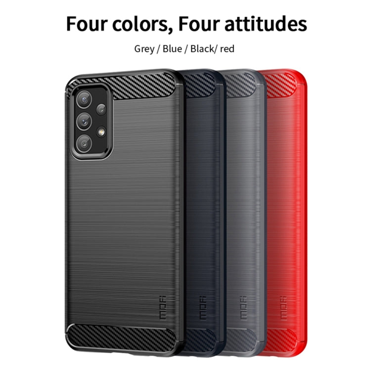 For Samsung Galaxy A23 / M23 / F23 MOFI Gentleness Series Brushed Texture Carbon Fiber Soft TPU Case(Red)