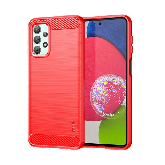 For Samsung Galaxy A23 / M23 / F23 MOFI Gentleness Series Brushed Texture Carbon Fiber Soft TPU Case(Red)