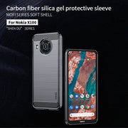 For Nokia X100 MOFI Gentleness Series Brushed Texture Carbon Fiber TPU Phone Case(Black)