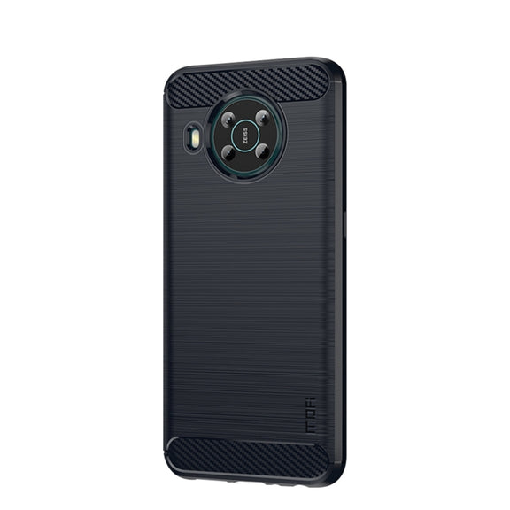 For Nokia X100 MOFI Gentleness Series Brushed Texture Carbon Fiber TPU Phone Case(Blue)