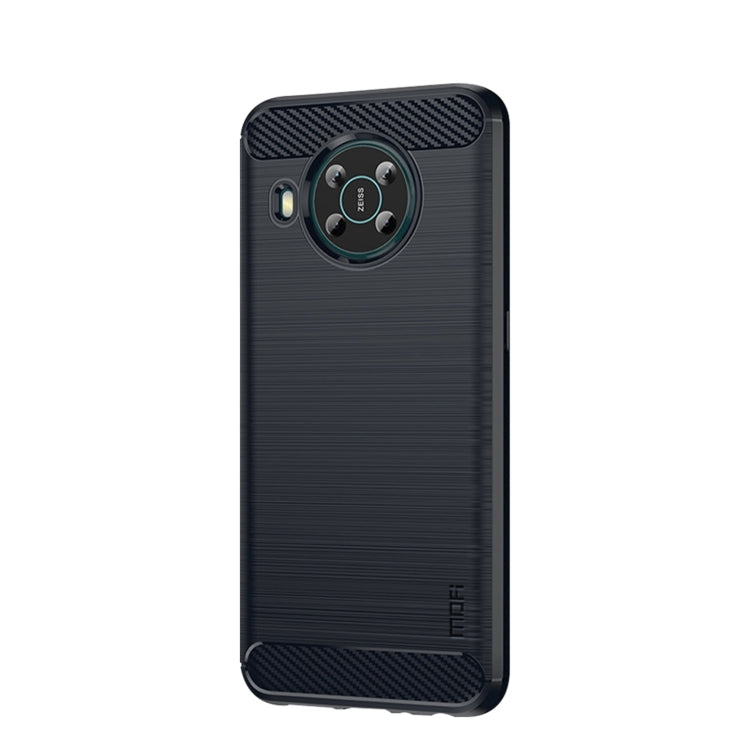 For Nokia X100 MOFI Gentleness Series Brushed Texture Carbon Fiber TPU Phone Case(Blue)