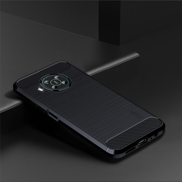 For Nokia X100 MOFI Gentleness Series Brushed Texture Carbon Fiber TPU Phone Case(Blue)