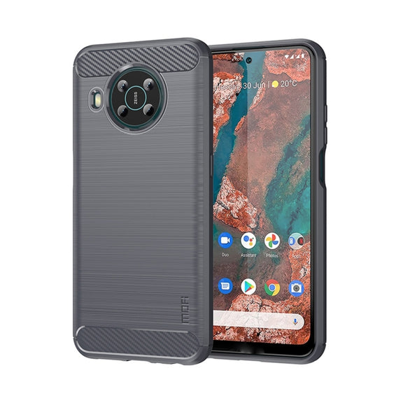 For Nokia X100 MOFI Gentleness Series Brushed Texture Carbon Fiber TPU Phone Case(Gray)