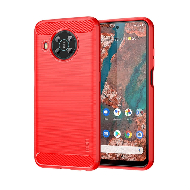 For Nokia X100 MOFI Gentleness Series Brushed Texture Carbon Fiber TPU Phone Case(Red)