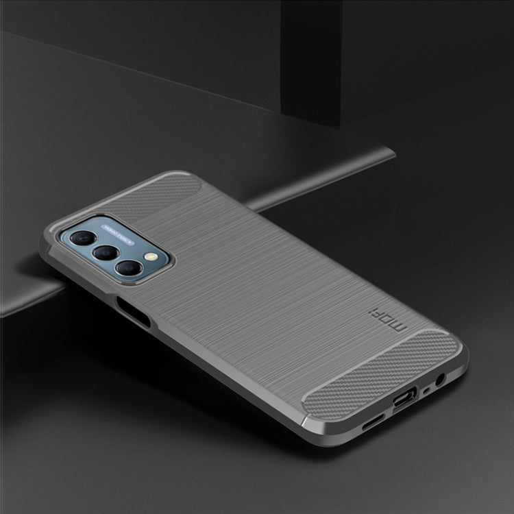 For Oneplus Nord N200 5G MOFI Gentleness Series Brushed Texture Carbon Fiber Soft TPU Phone Case(Gray)