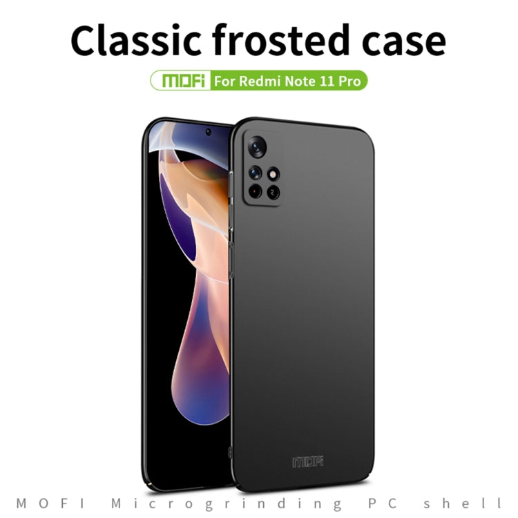 For Xiaomi Redmi Note 11 Pro 5G / Note 11 Pro+ 5G MOFI Frosted PC Ultra-thin Hard  Phone Case(Blue)