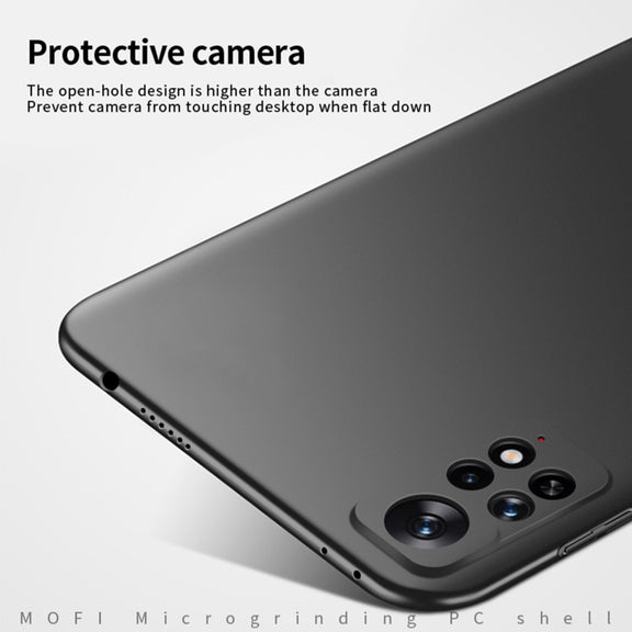 For Xiaomi Redmi Note 11 Global MOFI Frosted PC Ultra-thin Hard  Phone Case(Black)
