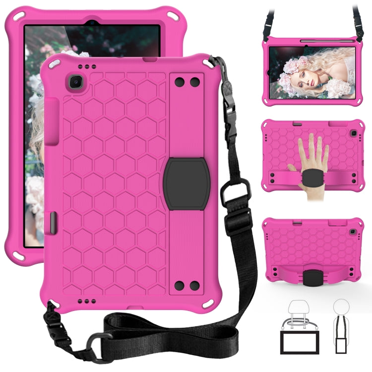 For Lenovo X306 / X606 / K10 Honeycomb EVA + PC Shockproof Tablet Case with Strap(Rose Red+Black)