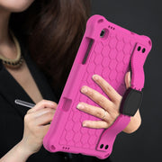 For Lenovo X306 / X606 / K10 Honeycomb EVA + PC Shockproof Tablet Case with Strap(Rose Red+Black)