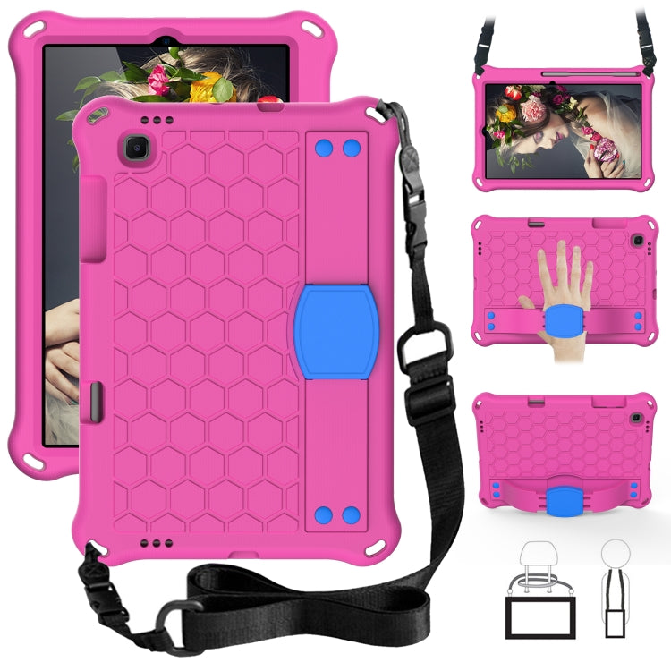 For Lenovo X306 / X606 / K10 Honeycomb EVA + PC Shockproof Tablet Case with Strap(Rose Red+Blue)