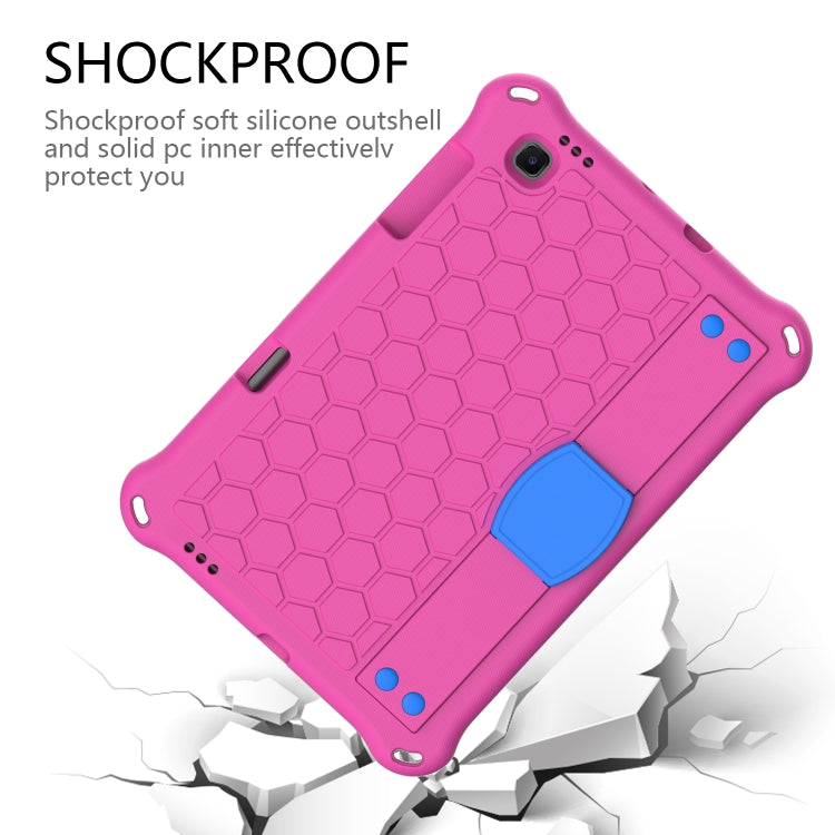 For Lenovo X306 / X606 / K10 Honeycomb EVA + PC Shockproof Tablet Case with Strap(Rose Red+Blue)