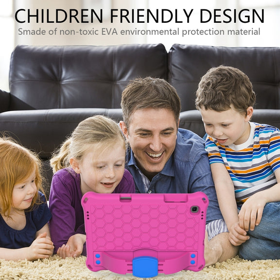 For Lenovo X306 / X606 / K10 Honeycomb EVA + PC Shockproof Tablet Case with Strap(Rose Red+Blue)