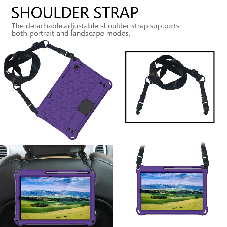 For Lenovo X306 / X606 / K10 Honeycomb EVA + PC Shockproof Tablet Case with Strap(Purple+Black)