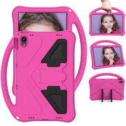 For Motorola Moto Tab G70 EVA Shockproof Tablet Case with Holder(Rose Red)