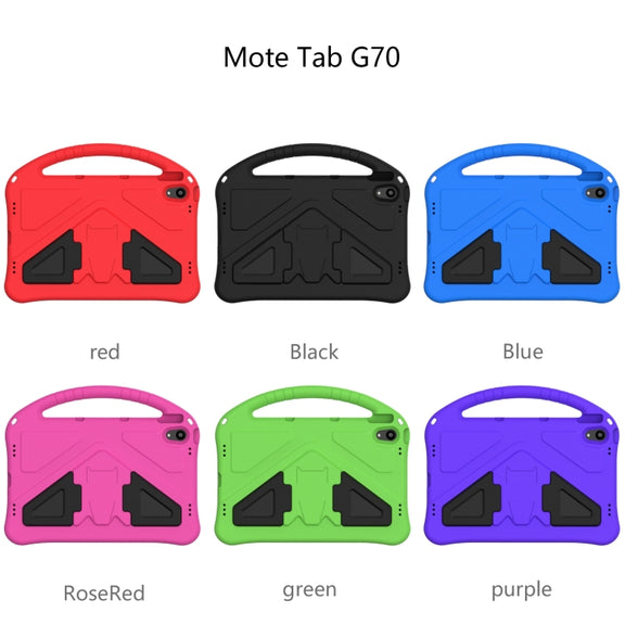For Motorola Moto Tab G70 EVA Shockproof Tablet Case with Holder(Black)