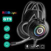 GT9 Professional LED Light Wired Gaming Headset with Mic for PC/PS4/PS5