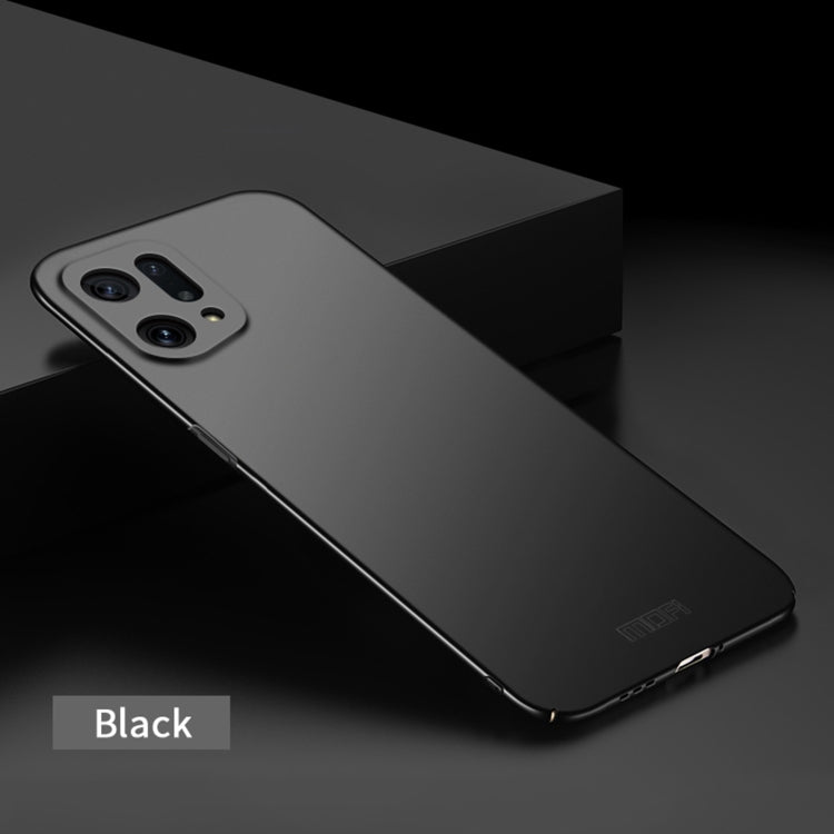 For OPPO Find X5 MOFI Frosted PC Ultra-thin Hard Case(Black)