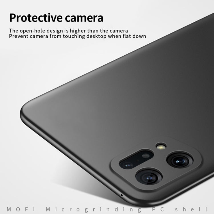For OPPO Find X5 MOFI Frosted PC Ultra-thin Hard Case(Black)