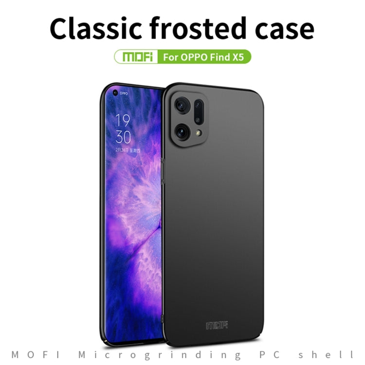 For OPPO Find X5 MOFI Frosted PC Ultra-thin Hard Case(Blue)