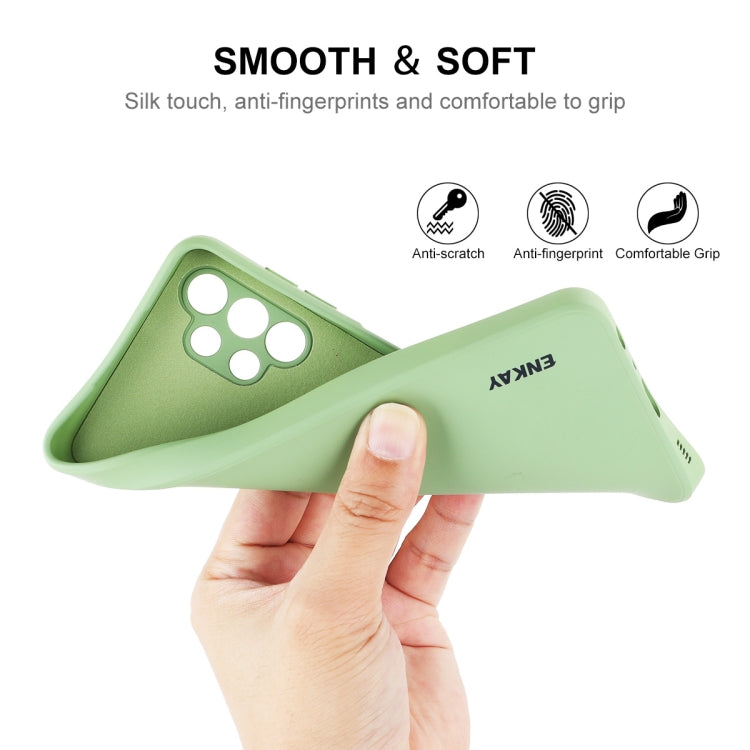 For Samsung Galaxy A32 5G ENKAY Liquid Silicone Soft Shockproof Phone Case(Light Green)