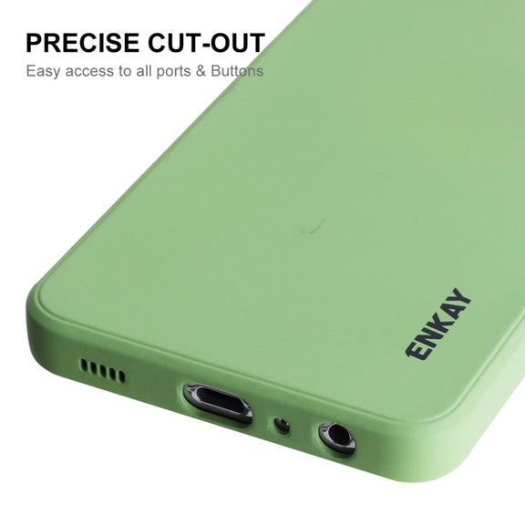 For Samsung Galaxy A32 5G ENKAY Liquid Silicone Soft Shockproof Phone Case(Light Green)