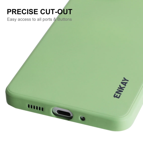 For Samsung Galaxy A73 5G ENKAY Liquid Silicone Soft Shockproof Phone Case(Dark Green)