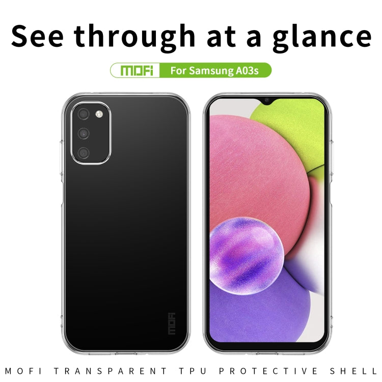 For Samsung Galaxy A03s EU 164.2mm MOFI Ming Series Ultra-thin TPU Phone Case(Transparent)