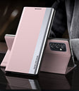 For Samsung Galaxy M23 5G Side Electroplated Adsorption Flip Leather Case(Pink) - free shipping - PMC TechLife - Order now!