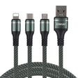 ENKAY ENK-CB121 1.5m 3 in 1 USB 3.0 to Type-C / 8 Pin / Micro USB 5A Fast Charging Cable(Green) - Multifunction Cable by ENKAY | Online Shopping South Africa | PMC TechLife | Buy Now Pay Later Mobicred