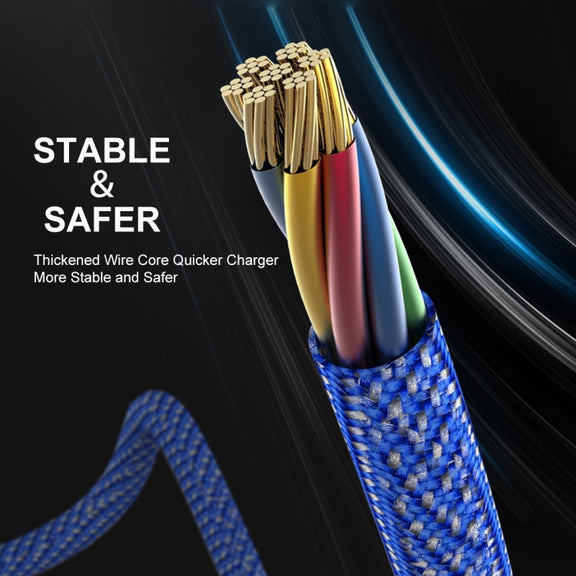 ENKAY ENK-CB121 1.5m 3 in 1 USB 3.0 to Type-C / 8 Pin / Micro USB 5A Fast Charging Cable(Blue)