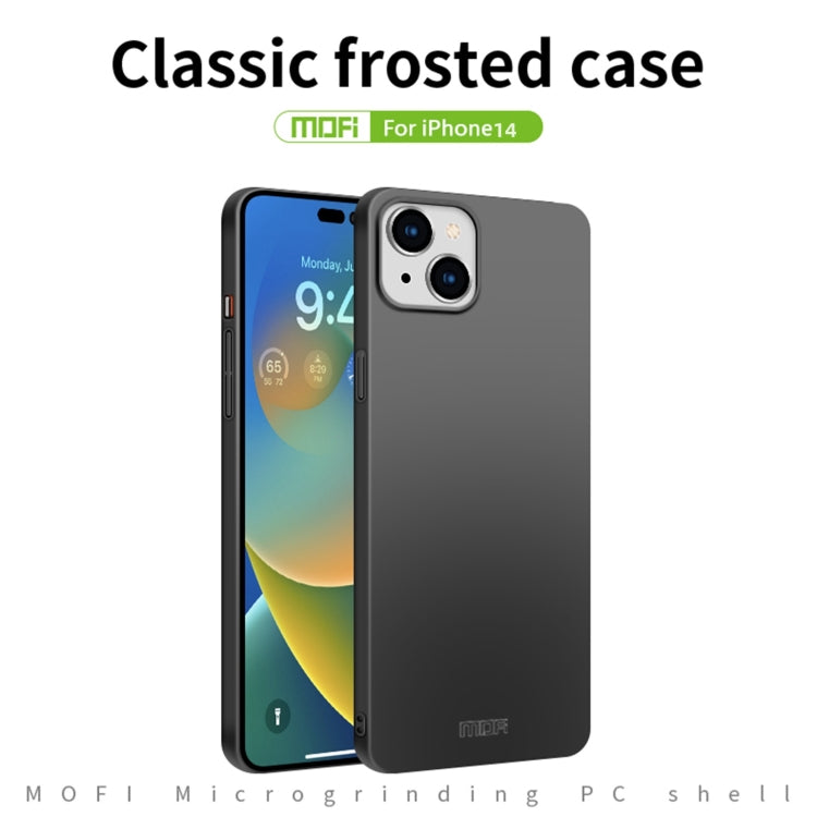 For iPhone 14 MOFI Frosted PC Ultra-thin Hard Case (Gold)