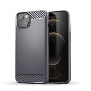 For iPhone 14 MOFI Gentleness Brushed Texture Carbon Fiber TPU Phone Case (Gray)
