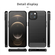 For iPhone 14 MOFI Gentleness Brushed Texture Carbon Fiber TPU Phone Case (Red)