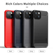 For iPhone 14 MOFI Gentleness Brushed Texture Carbon Fiber TPU Phone Case (Red)