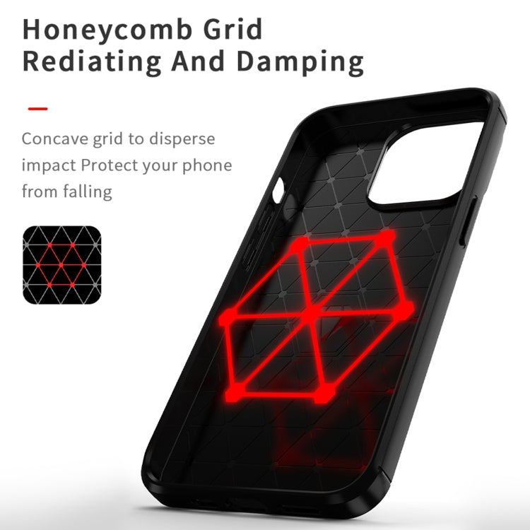 For iPhone 14 Pro MOFI Gentleness Brushed Texture Carbon Fiber TPU Phone Case (Blue)