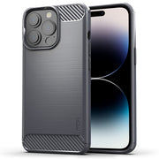For iPhone 14 Pro MOFI Gentleness Brushed Texture Carbon Fiber TPU Phone Case (Gray)