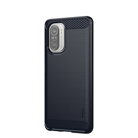 For Xiaomi Redmi Note 11T Pro 5G / 11T Pro Plus 5G MOFI Gentleness Series Brushed Texture Carbon Fiber Soft TPU Case(Blue)