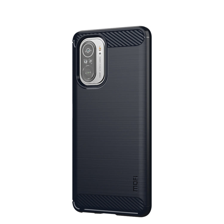For Xiaomi Redmi Note 11T Pro 5G / 11T Pro Plus 5G MOFI Gentleness Series Brushed Texture Carbon Fiber Soft TPU Case(Blue)