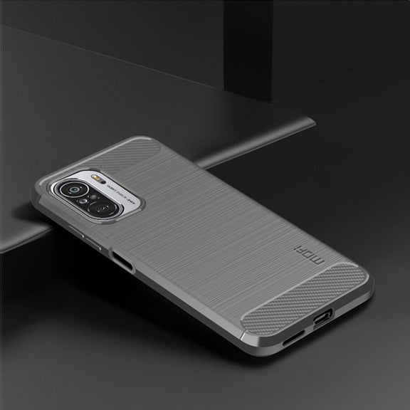 For Xiaomi Redmi Note 11T Pro 5G / 11T Pro Plus 5G MOFI Gentleness Series Brushed Texture Carbon Fiber Soft TPU Case(Gray)