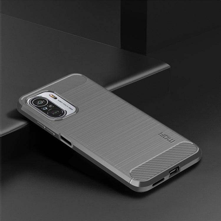 For Xiaomi Redmi Note 11T Pro 5G / 11T Pro Plus 5G MOFI Gentleness Series Brushed Texture Carbon Fiber Soft TPU Case(Gray)