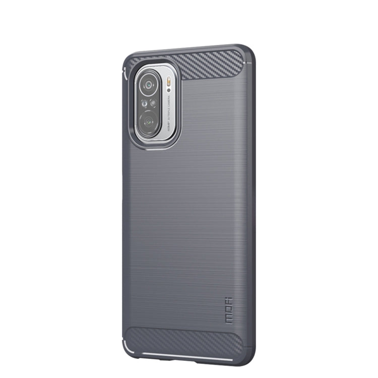 For Xiaomi Redmi Note 11T Pro 5G / 11T Pro Plus 5G MOFI Gentleness Series Brushed Texture Carbon Fiber Soft TPU Case(Gray)