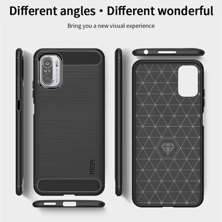 For Xiaomi Redmi Note 11T Pro 5G / 11T Pro Plus 5G MOFI Gentleness Series Brushed Texture Carbon Fiber Soft TPU Case(Red)