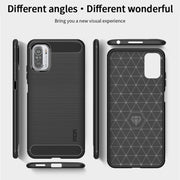 For Xiaomi Redmi Note 11T Pro 5G / 11T Pro Plus 5G MOFI Gentleness Series Brushed Texture Carbon Fiber Soft TPU Case(Red)
