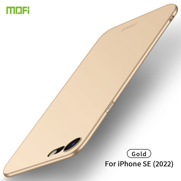For iPhone SE 2022 / 2020 MOFI Frosted PC Ultra-thin Hard Case(Gold)