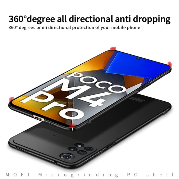 For Xiaomi POCO M4 Pro 4G MOFI Frosted PC Ultra-thin Hard Case(Blue)