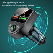 C8 Car  U Disk Bluetooth Player Fm Transmitter  QC3.0 Dual USB Ports Fast Charging
