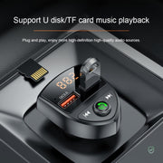 C8 Car  U Disk Bluetooth Player Fm Transmitter  QC3.0 Dual USB Ports Fast Charging