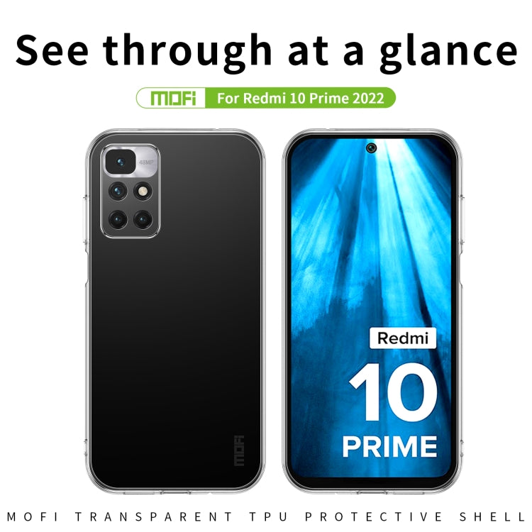 For Xiaomi Redmi 10 Prime 2022 MOFI Ming Series Ultra-thin TPU Phone Case(Transparent)