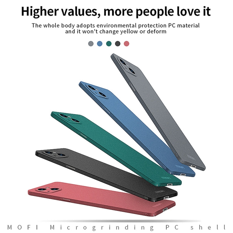 For iPhone 14 MOFI Fandun Series Frosted PC Ultra-thin Phone Case(Black)